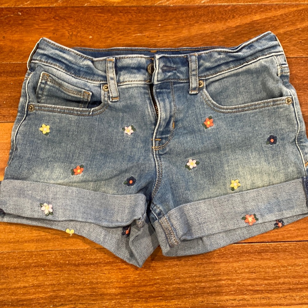 Gap Girls Size 12 Embroidered Denim Shorts